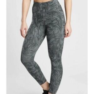 Athleta Ultimate Stash Pocket 7/8 Grey Black Swirl Tall Large High Rise Legging